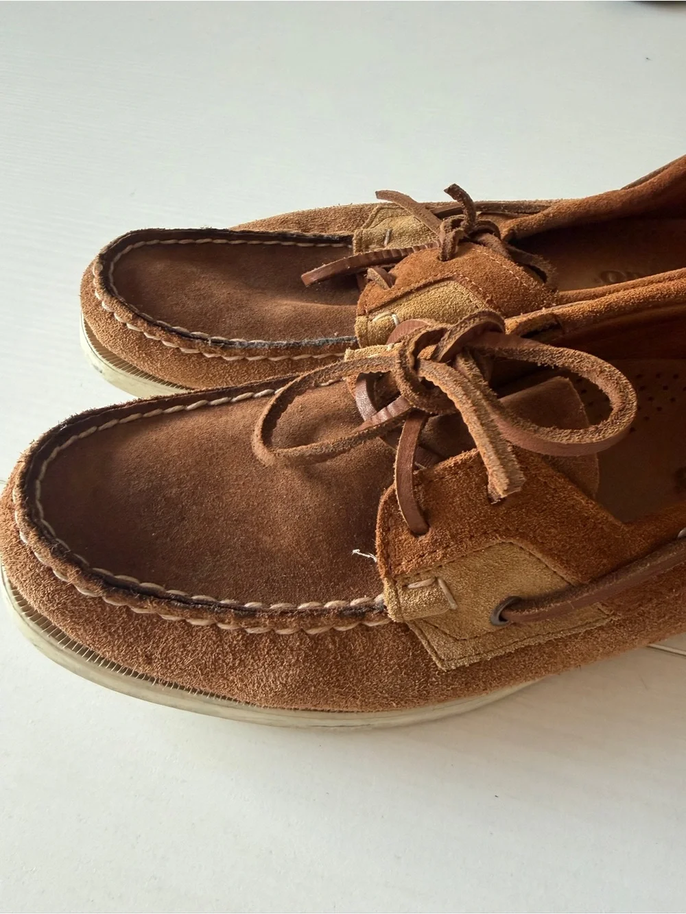 Sebago Tan Leather Deck Suede Loafers